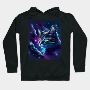 Space Cat - Modern Digital Art Hoodie